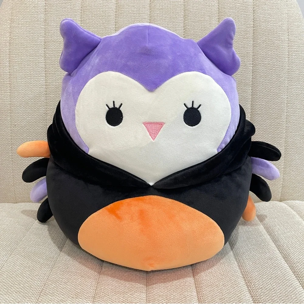 NEW Squishmallows Holly the Owl Halloween‎ Spider Hoodie Plush Black Purple